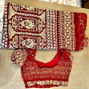 Maroon Saree with blouse